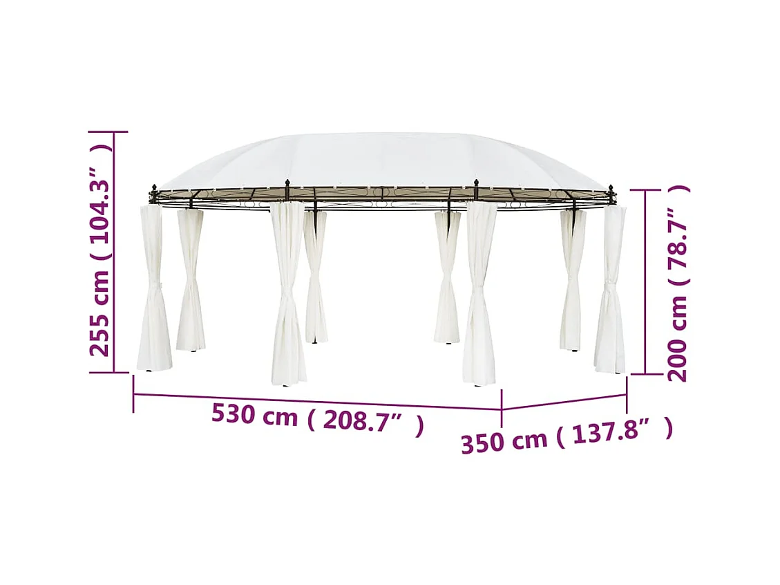 Chapiteau 530x350x265 cm Blanc crème