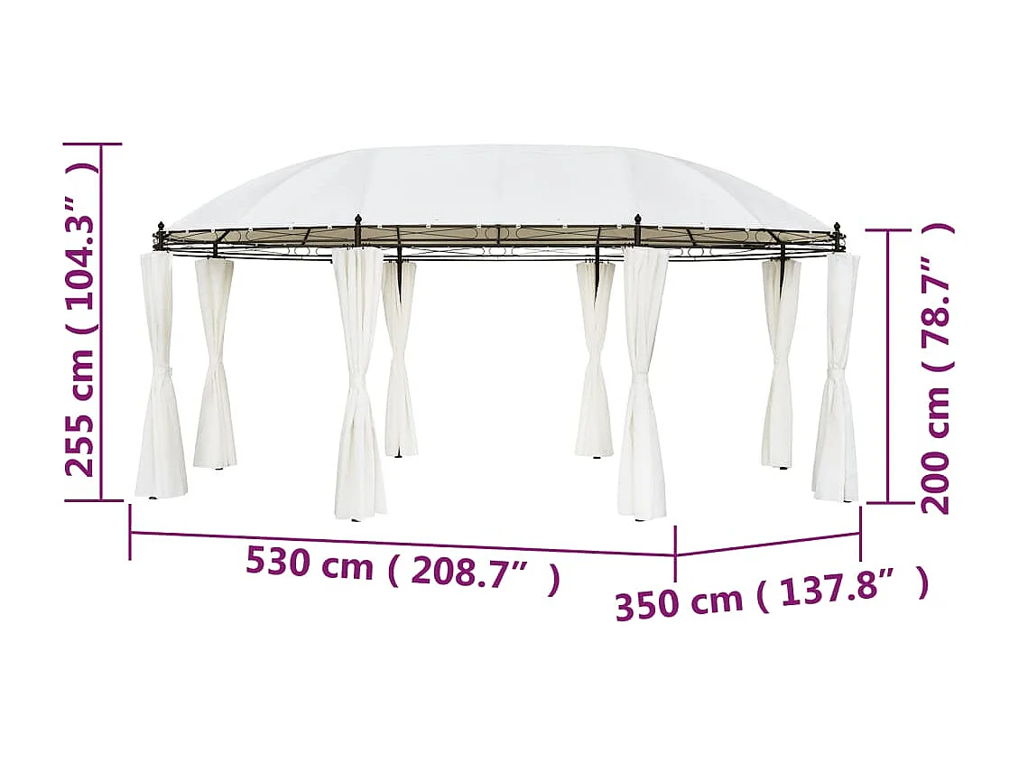 Chapiteau 530x350x265 cm Blanc crème