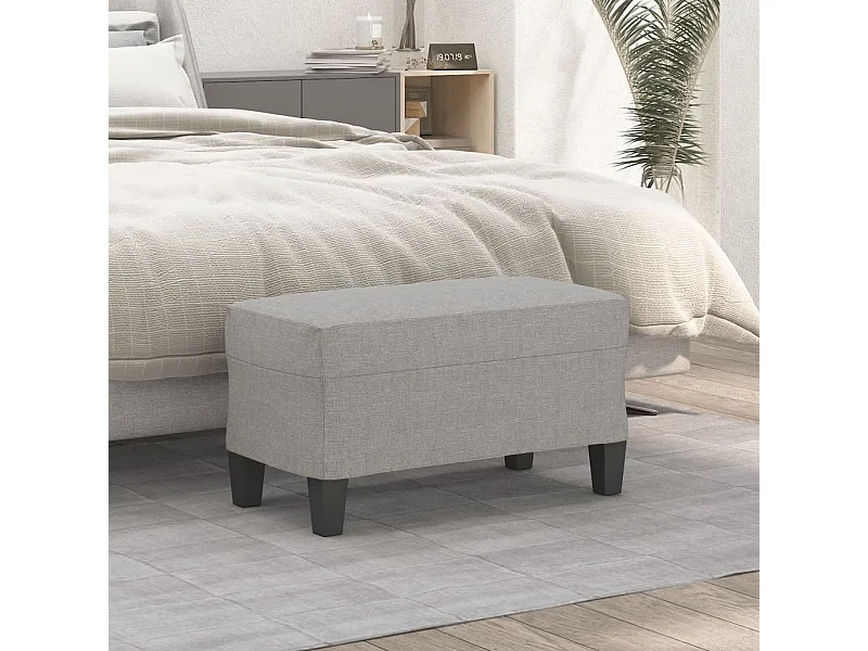Banc Gris clair 70x35x41 cm Tissu