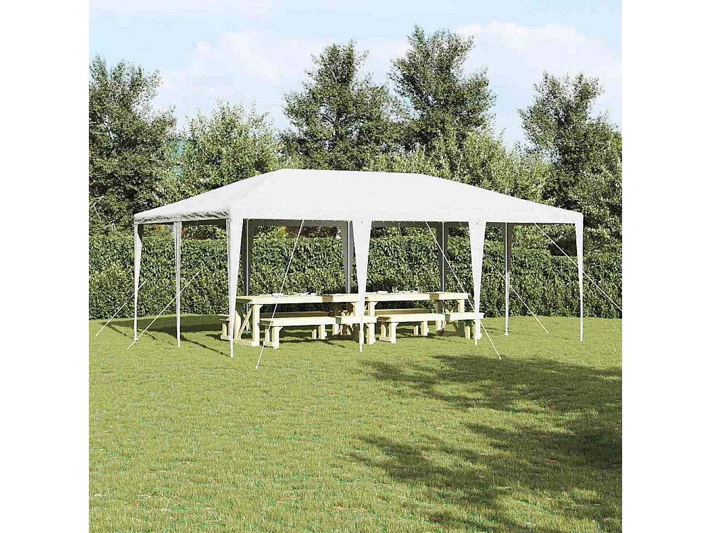 Partyzelt Weiß 600 x 400 x 266 cm Polyester und Stahl