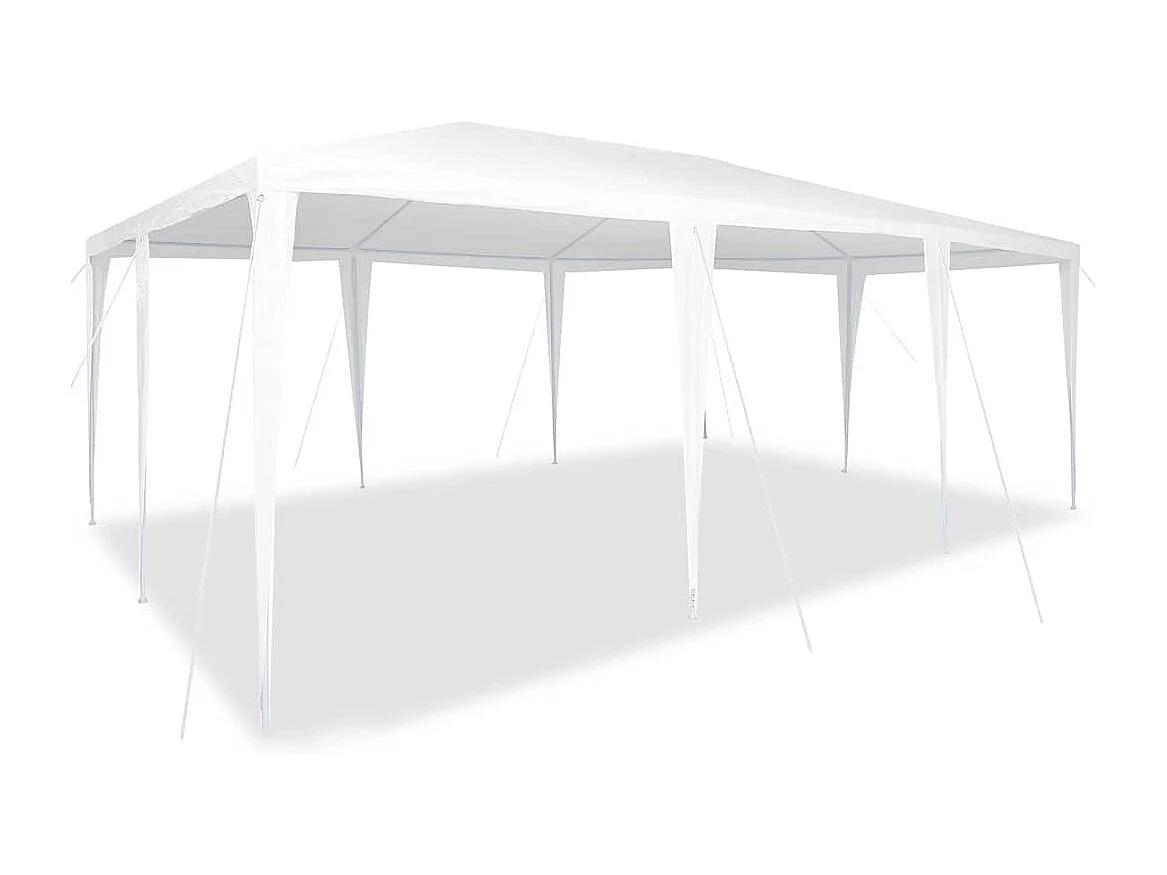 Partyzelt Weiß 600 x 400 x 266 cm Polyester und Stahl