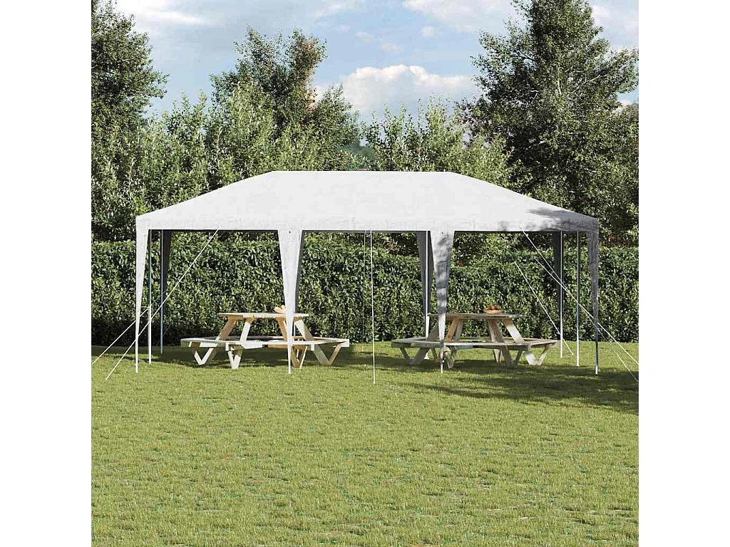 Partyzelt Weiß 600 x 400 x 266 cm Polyester und Stahl