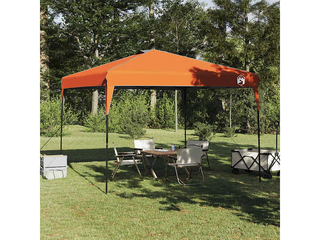 Tente à auvent pop-up Orange 300 x 300 cm tissu