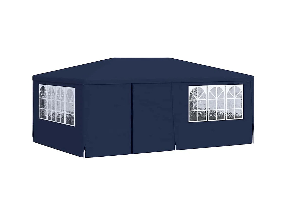 Tenda per ricevimenti con pareti laterali 4x6 m Blu 90 g/m²