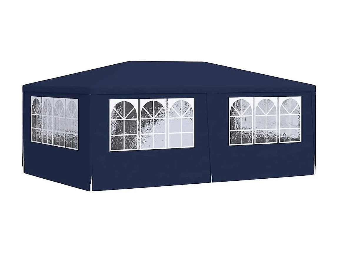 Tenda per ricevimenti con pareti laterali 4x6 m Blu 90 g/m²