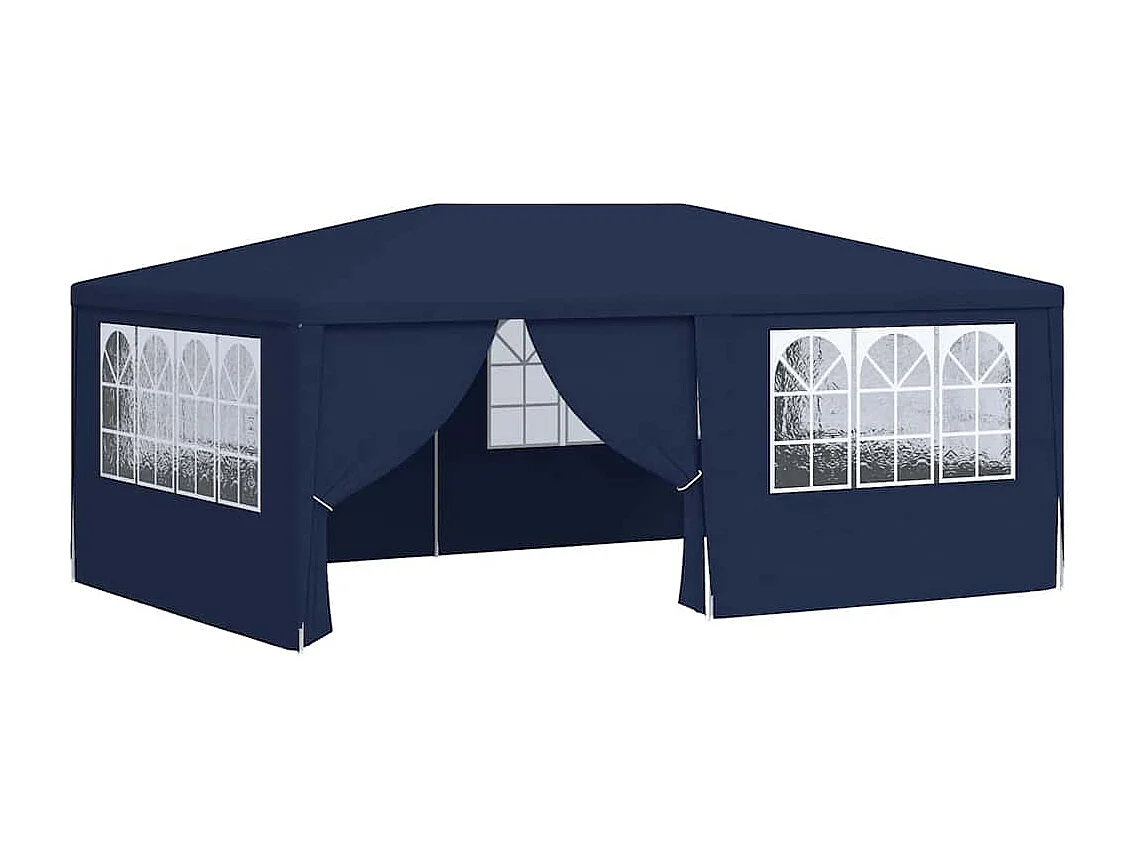 Carpa de recepción con paredes laterales 4x6 m Azul 90 g/m²