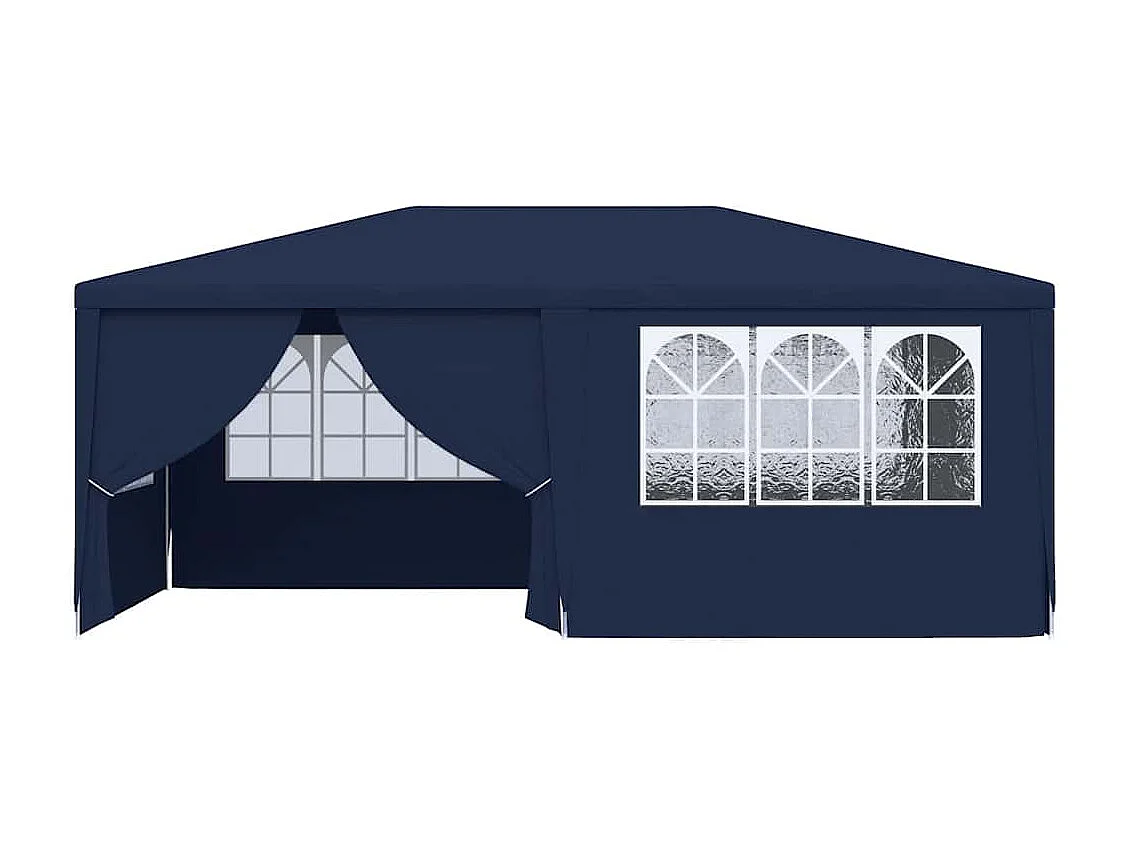 Carpa de recepción con paredes laterales 4x6 m Azul 90 g/m²
