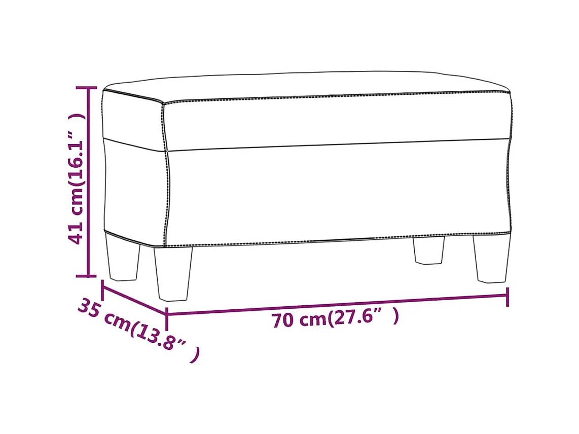 Banc Gris foncé 70x35x41 cm Tissu
