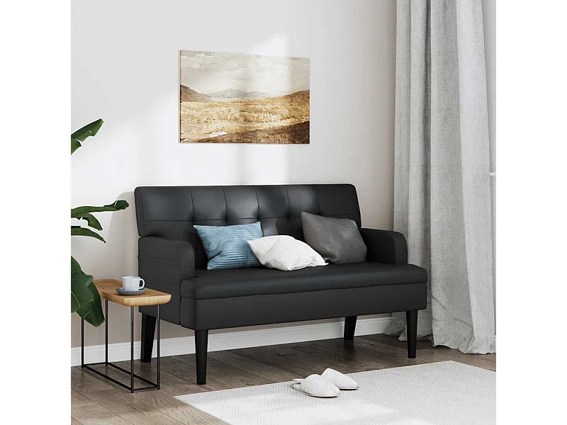 Bank met zwarte rugleuning 112x65,5x75 cm imitatieleer