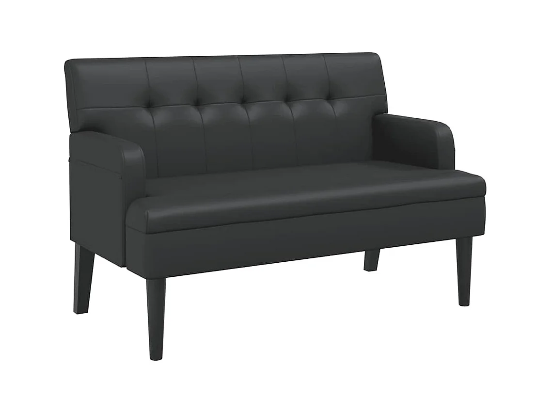 Panca con schienale nero 112x65,5x75 cm similpelle