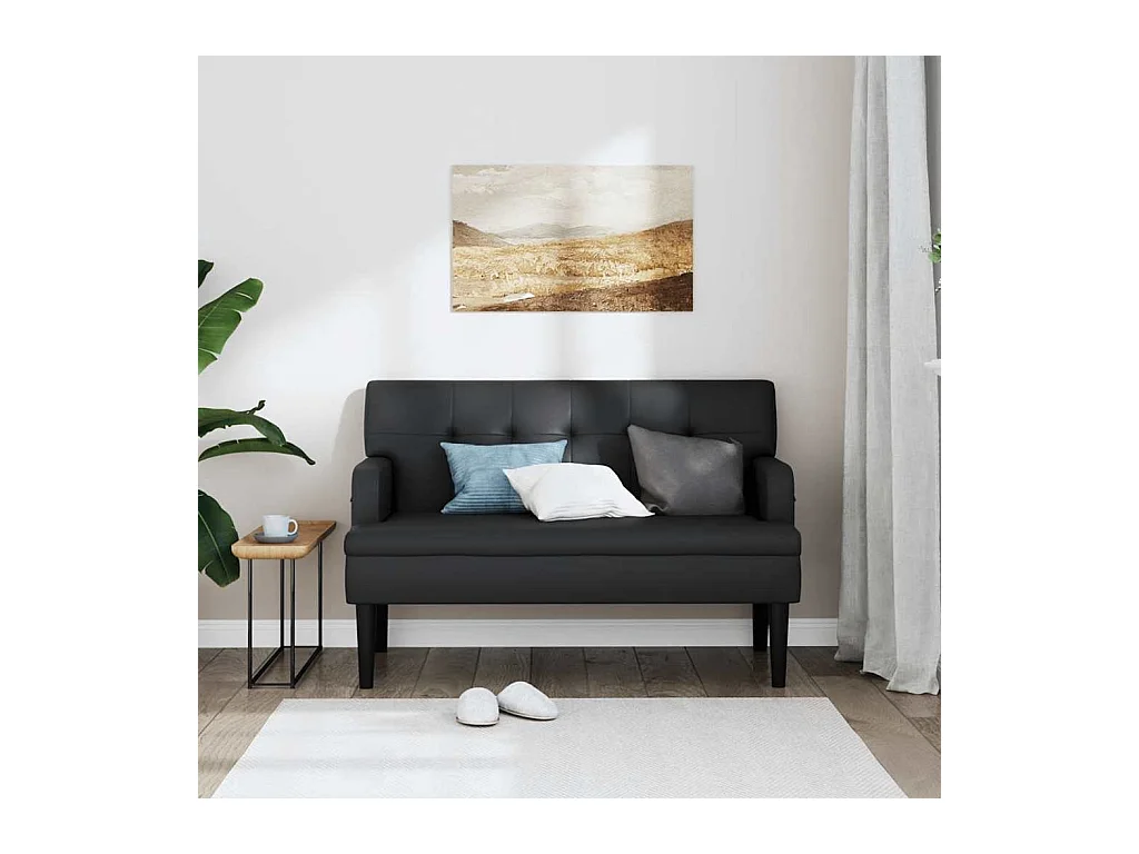 Panca con schienale nero 112x65,5x75 cm similpelle
