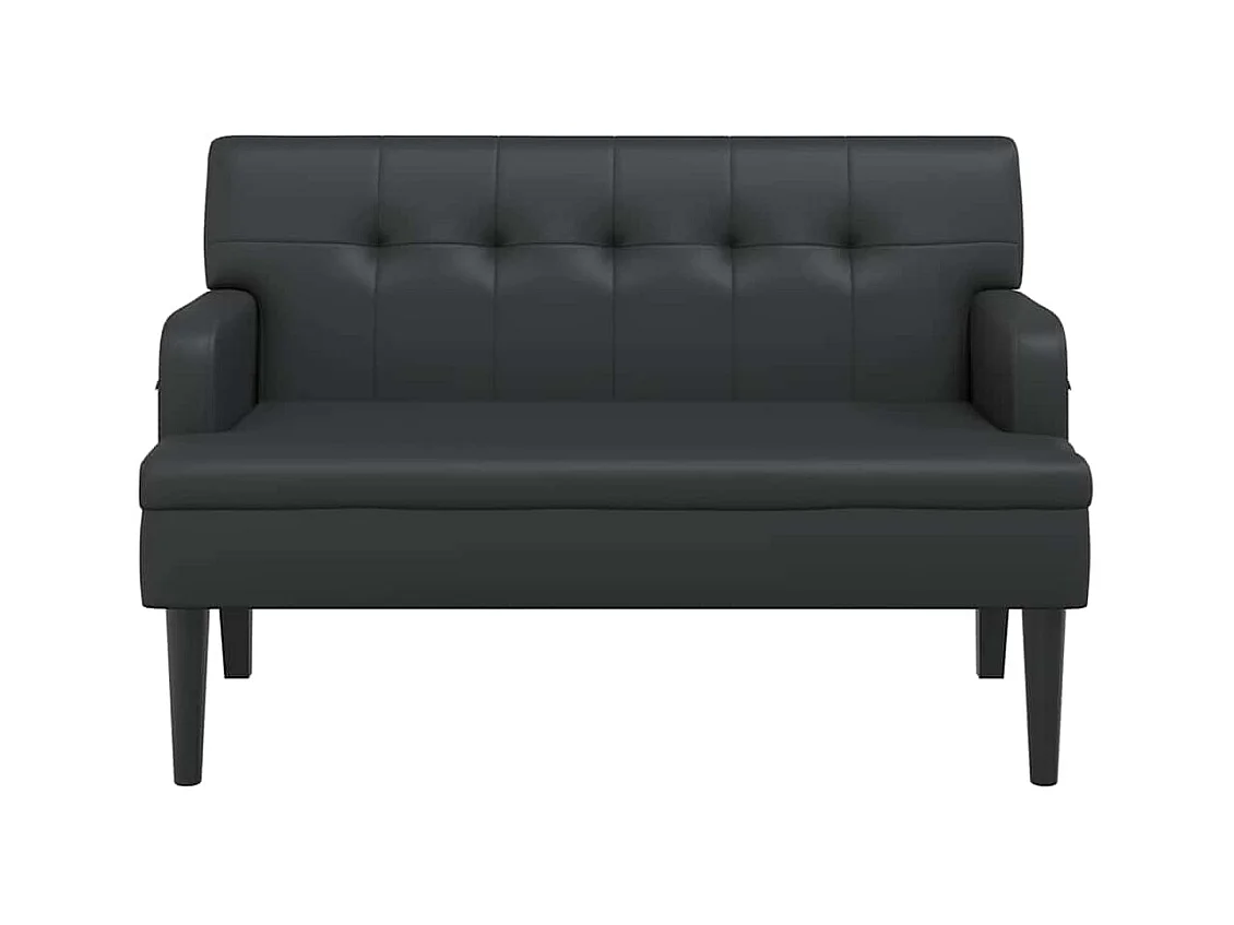 Panca con schienale nero 112x65,5x75 cm similpelle