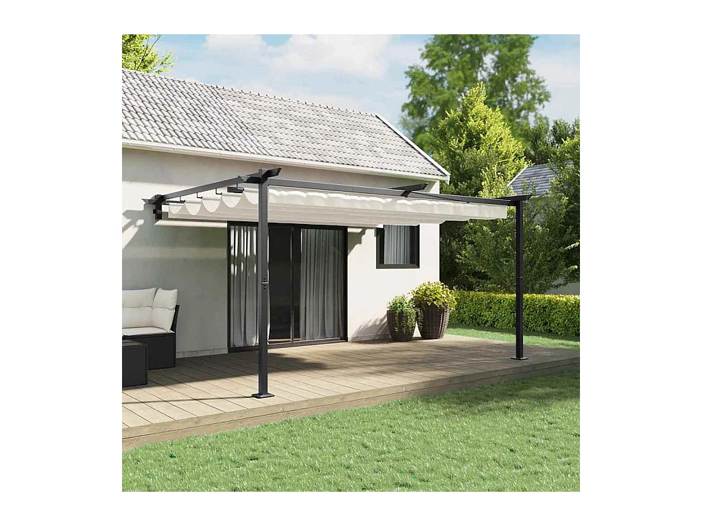 Gazebo da parete in acciaio color crema