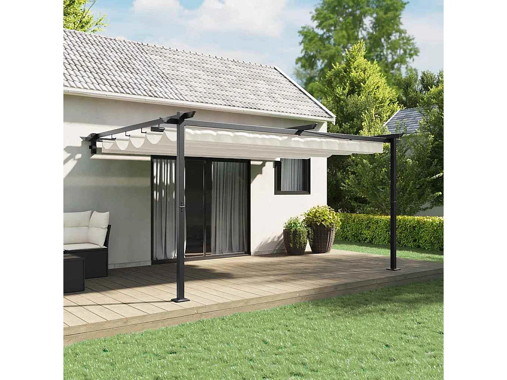 Gazebo mural Crème Acier