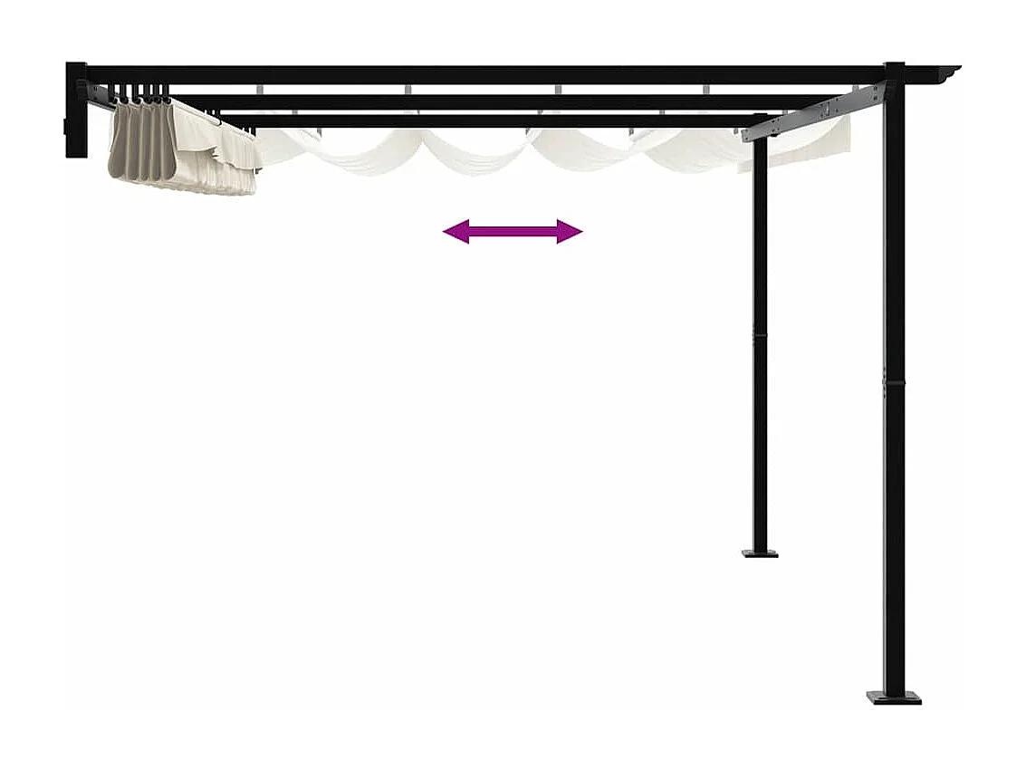 Gazebo mural Crème Acier