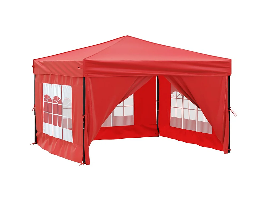 Carpa de recepción plegable con paredes Roja 3x3 m