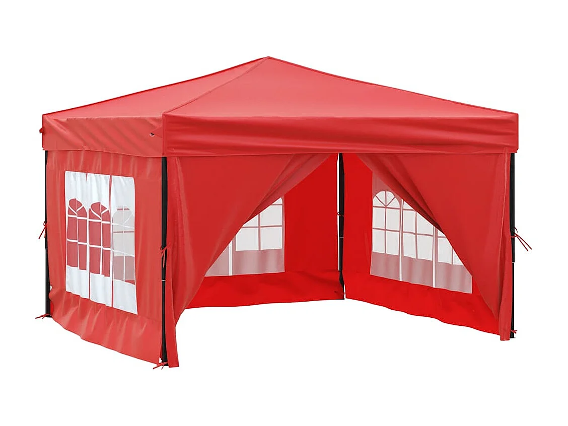 Tenda pieghevole per ricevimenti con pareti Rossa 3x3 m