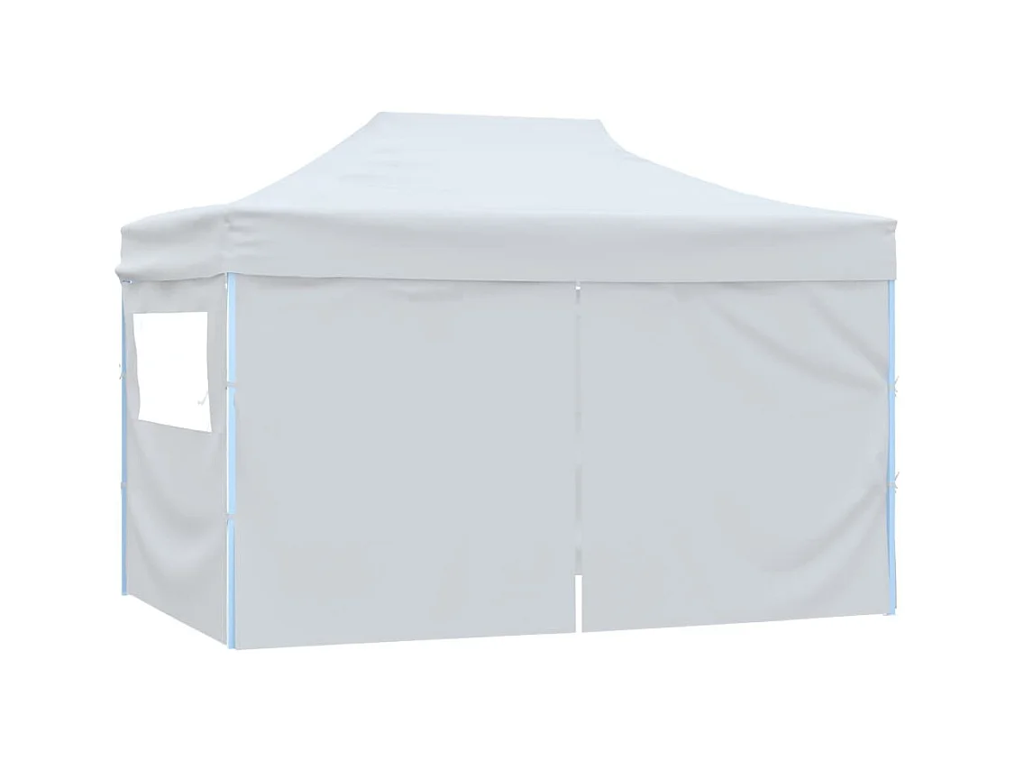Faltbares Empfangszelt mit 4 Wänden 3 x 4,5 m Weiß