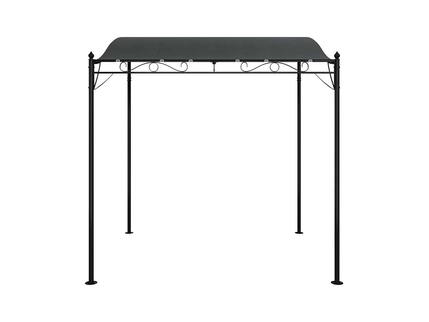 Anthrazitfarbene Markise 2x2,3 m 180 g/m² Stoff und Stahl