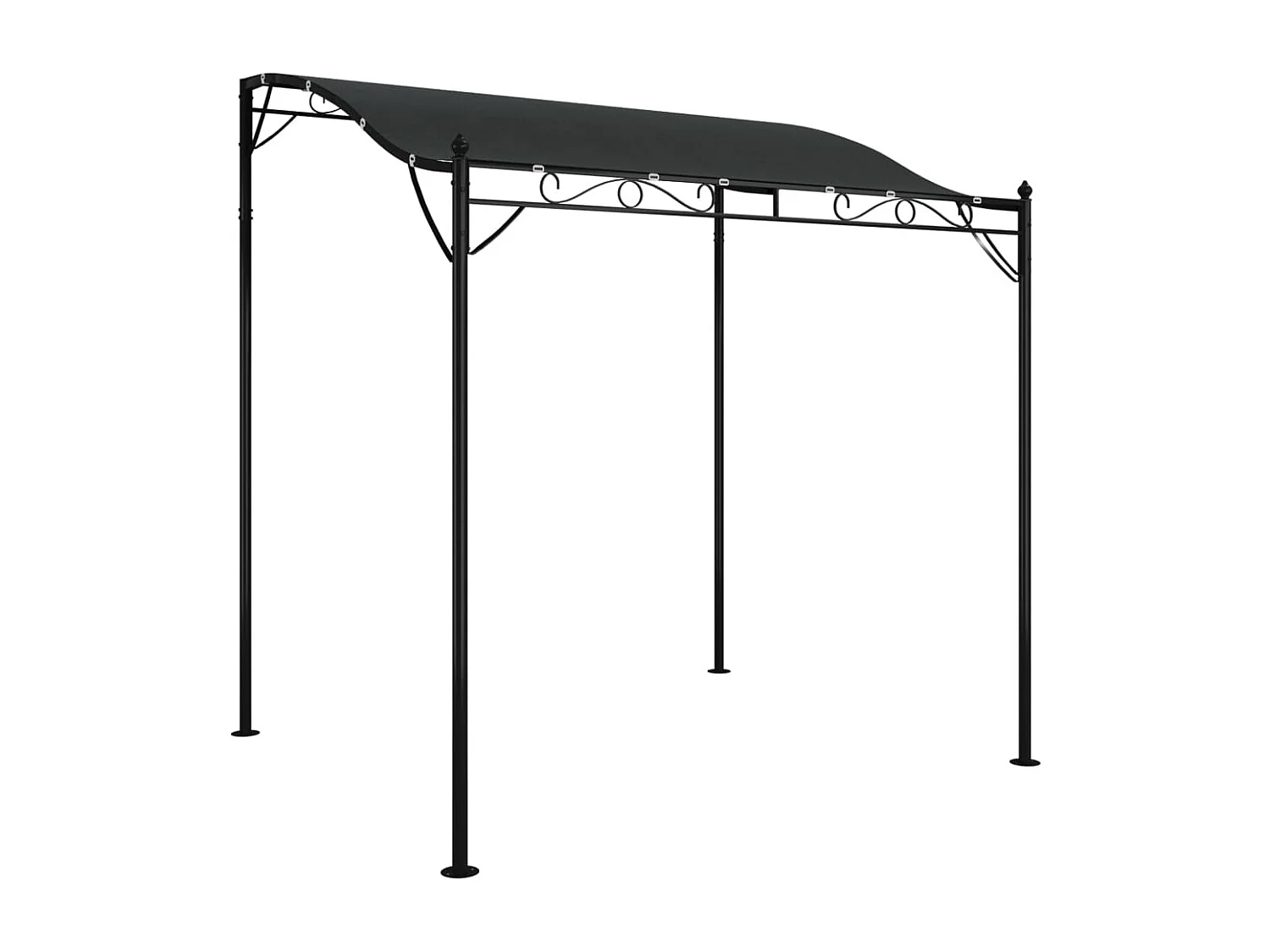 Toldo antracita 2x2,3 m tejido 180 g/m² y acero