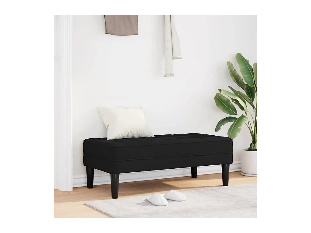 Zwarte bank 113 x 57 x 39 cm stof