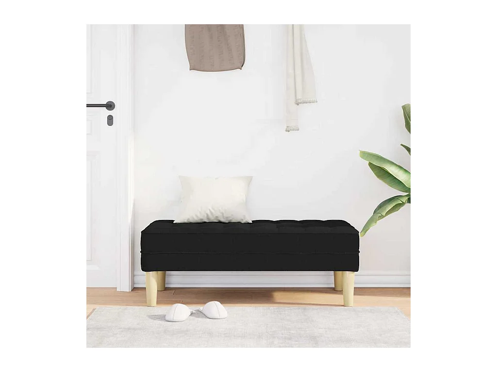 Zwarte bank 113 x 57 x 39 cm stof