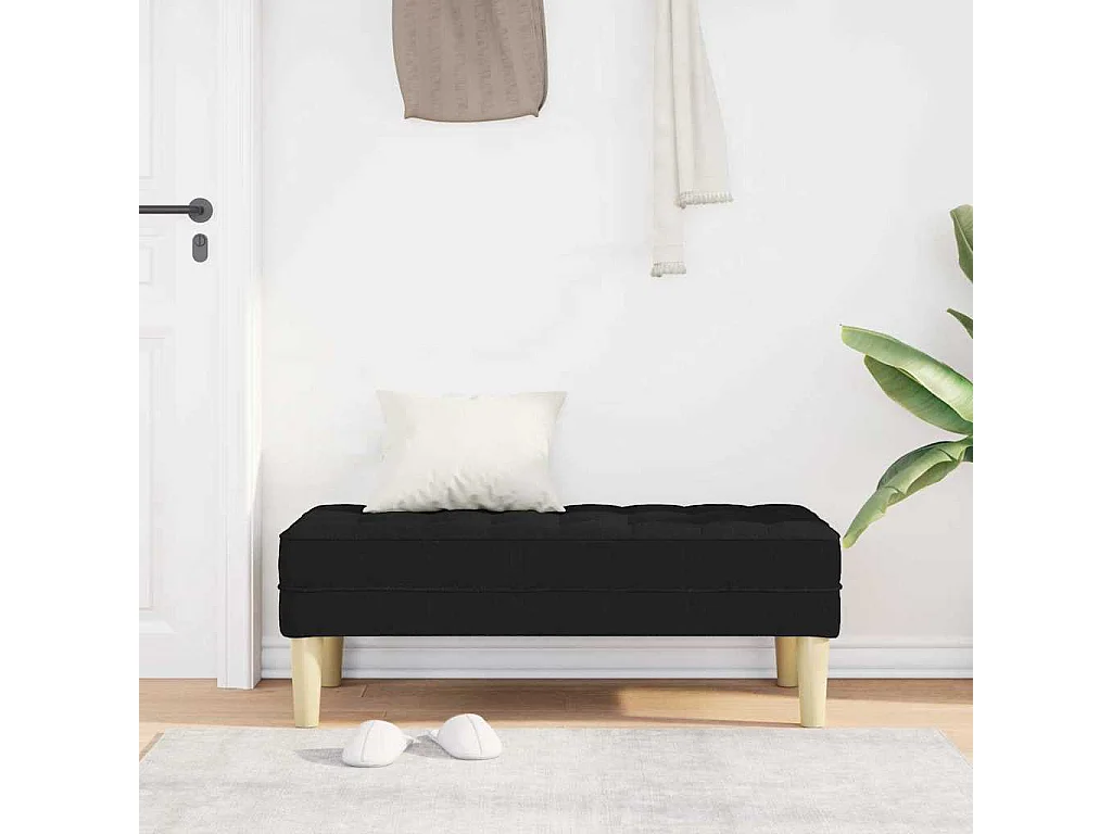 banc Noir 113 x 57 x 39 cm tissu