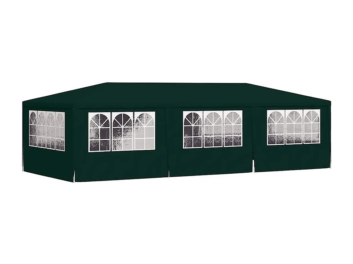 Empfangszelt mit Seitenwänden 4x9 m Grün 90 g/m²