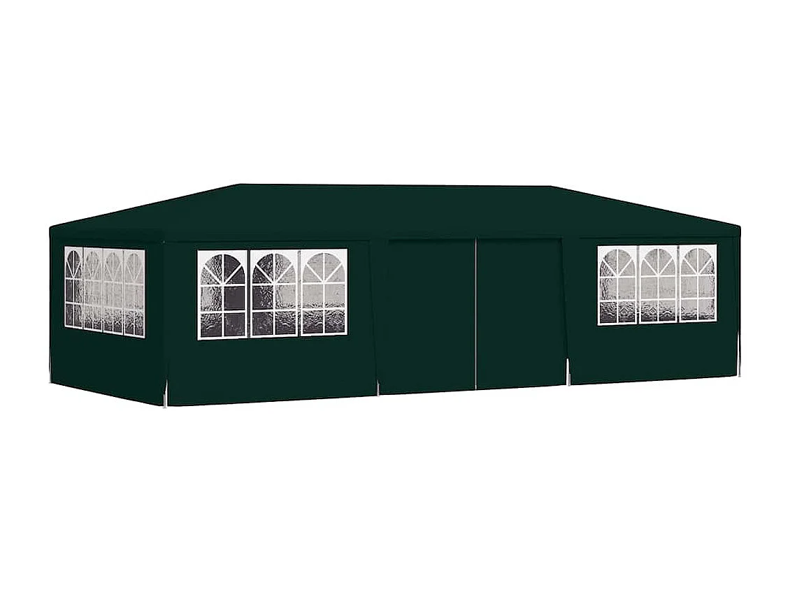Carpa de recepción con paredes laterales 4x9 m Verde 90 g/m²