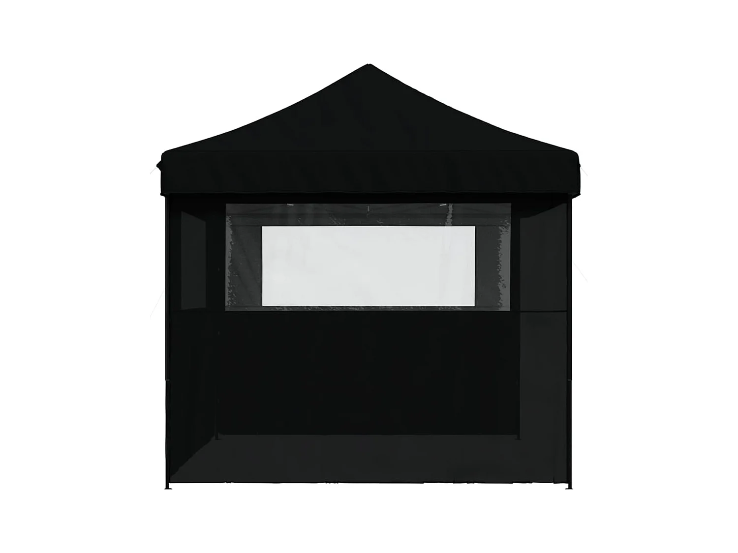 Carpa de recepción plegable emergente de 3 lados de color negro