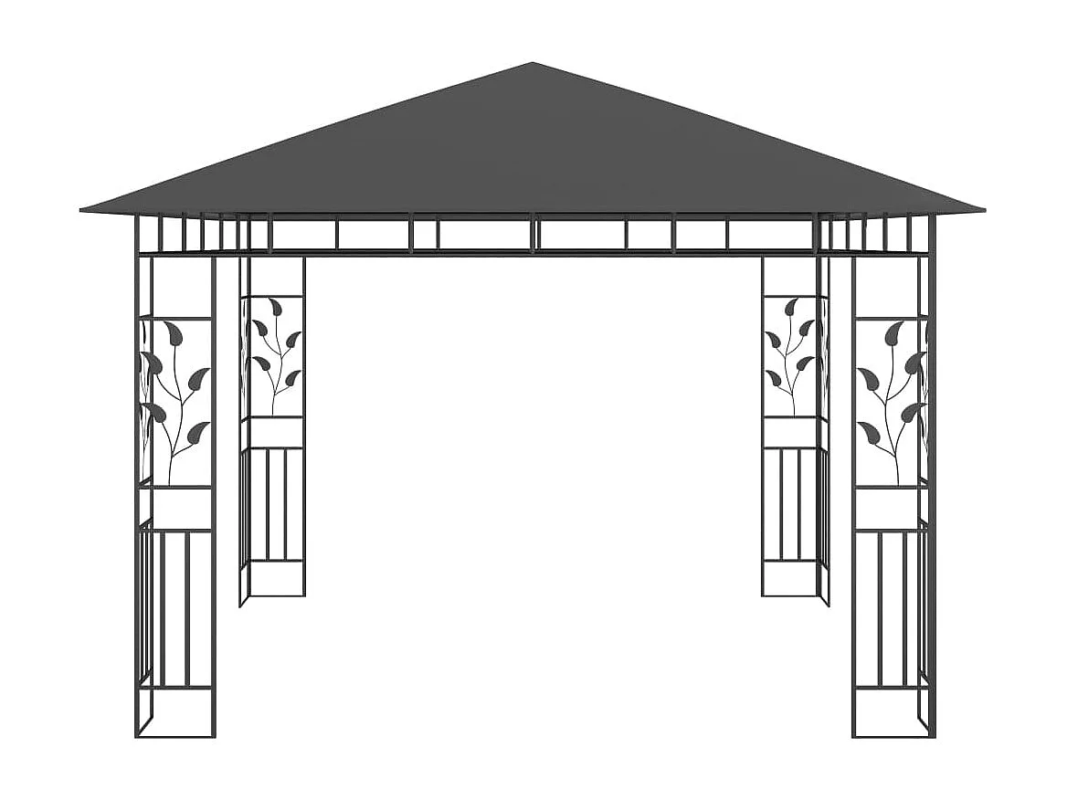 Tonnelle avec moustiquaire et lumières LED 3x3x2,73m Anthracite