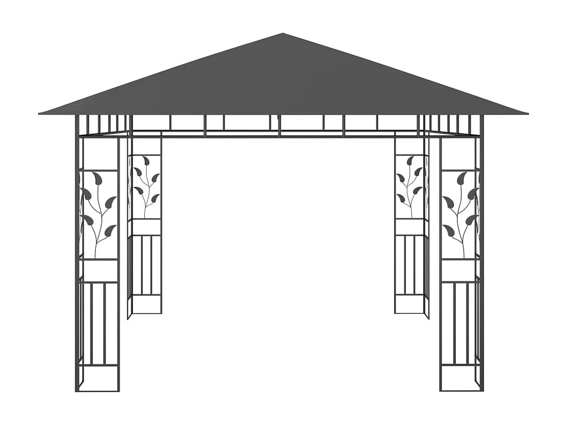 Tonnelle avec moustiquaire et lumières LED 3x3x2,73m Anthracite