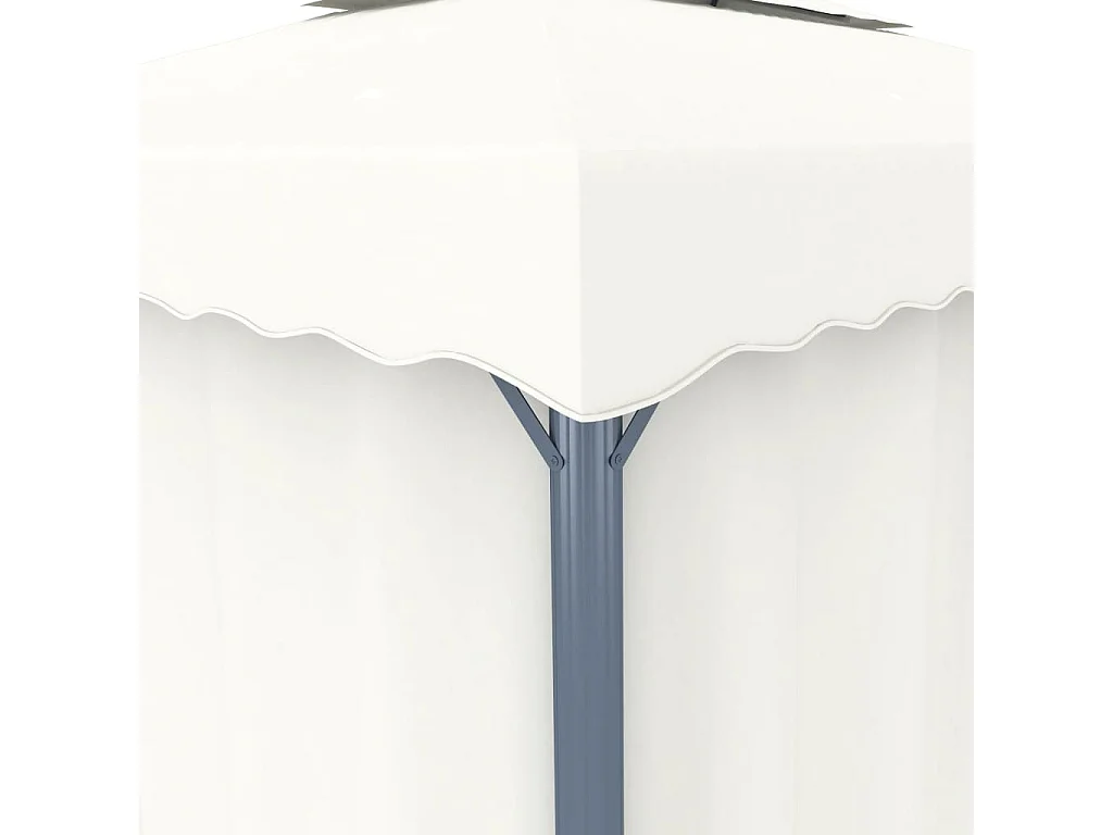 Gazebo con cortina 3x3 m Aluminio blanco crema
