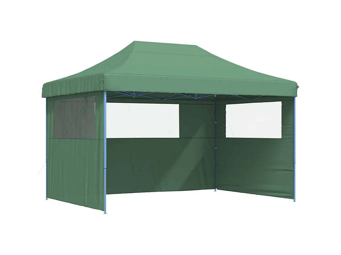 Carpa de recepción plegable emergente de 3 lados verde