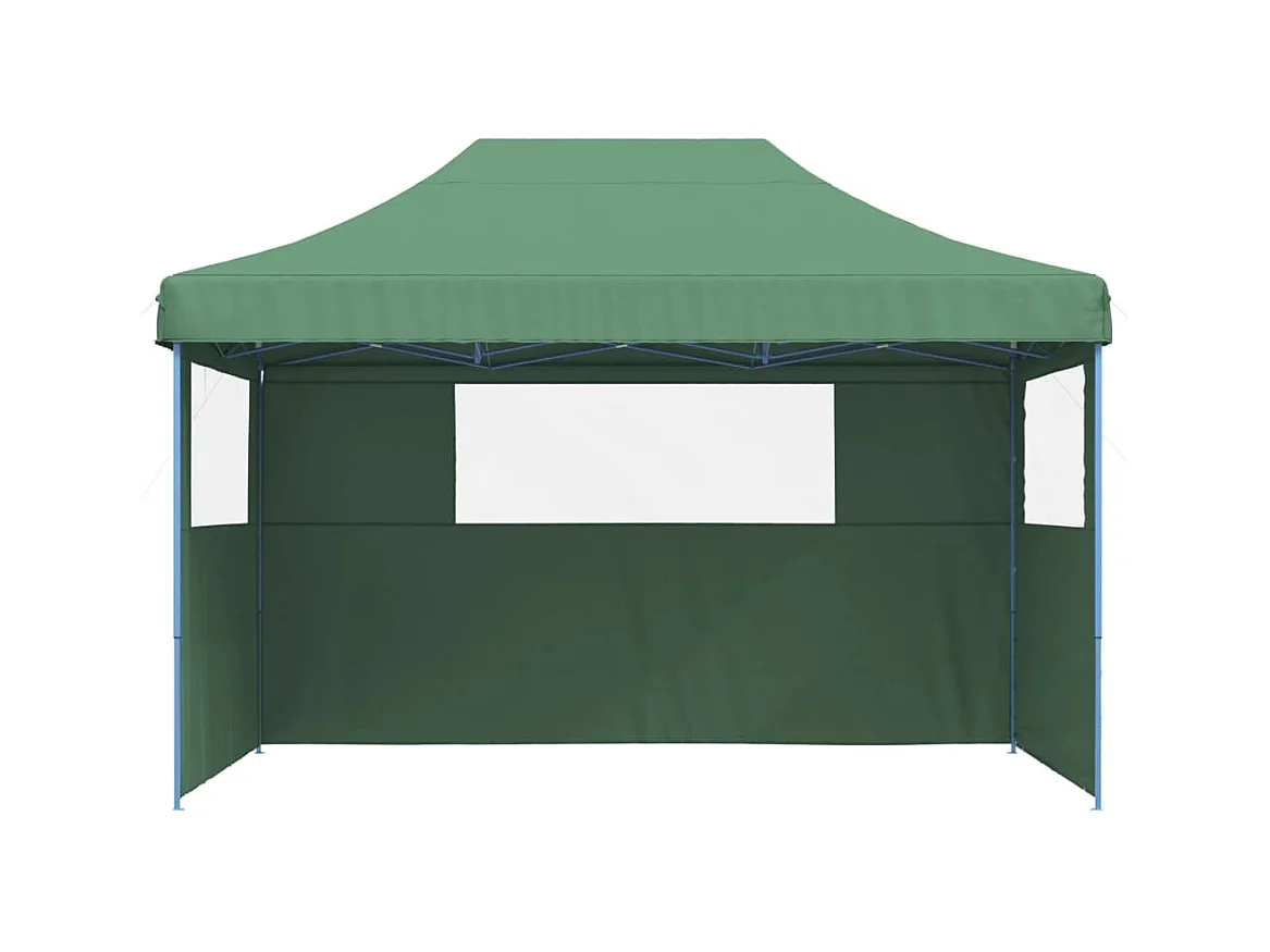 Carpa de recepción plegable emergente de 3 lados verde