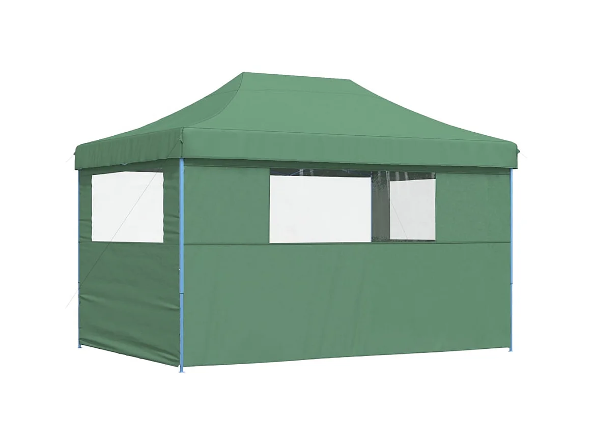 Carpa de recepción plegable emergente de 3 lados verde
