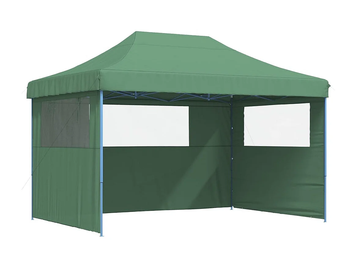 Carpa de recepción plegable emergente de 3 lados verde