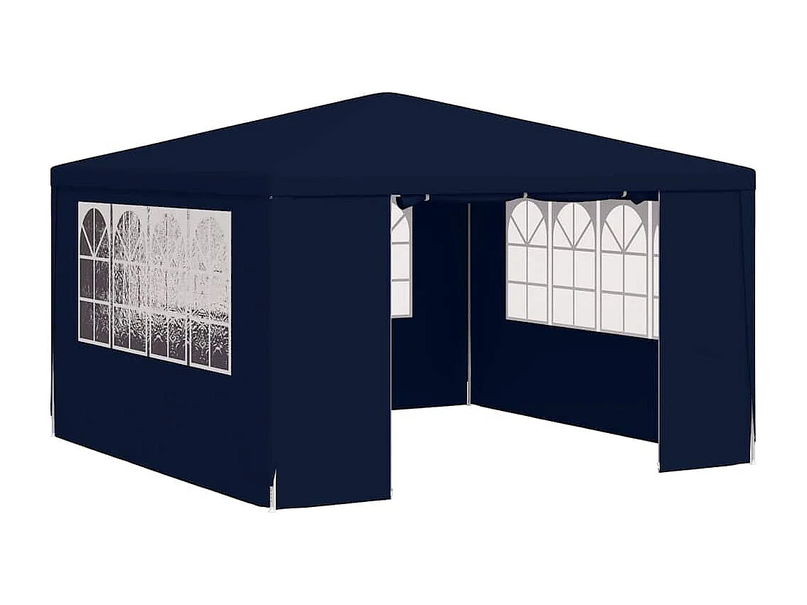 Carpa de recepción con paredes laterales 4x4 m Azul 90 g/m²