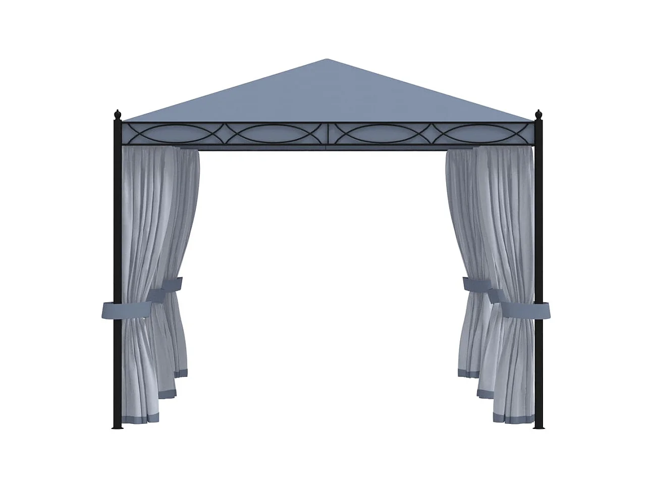 Pavillon mit Moskitonetz 3x4 m Anthrazit Stahl