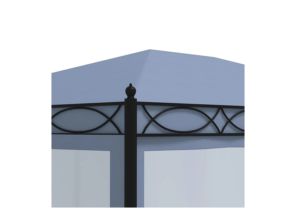 Pavillon mit Moskitonetz 3x4 m Anthrazit Stahl