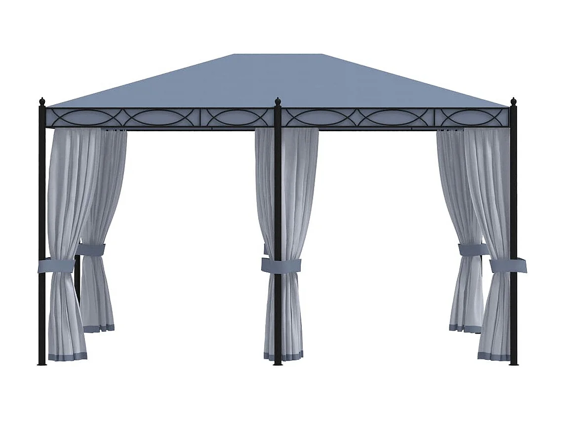 Gazebo con zanzariera 3x4 m Acciaio Antracite