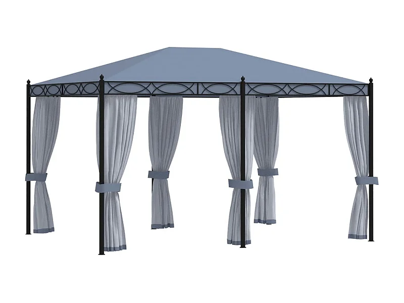 Gazebo con zanzariera 3x4 m Acciaio Antracite