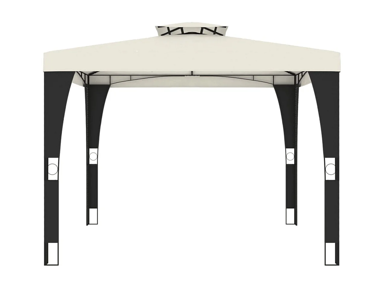 Cenador de doble techo crema 2,98x2,98 m acero