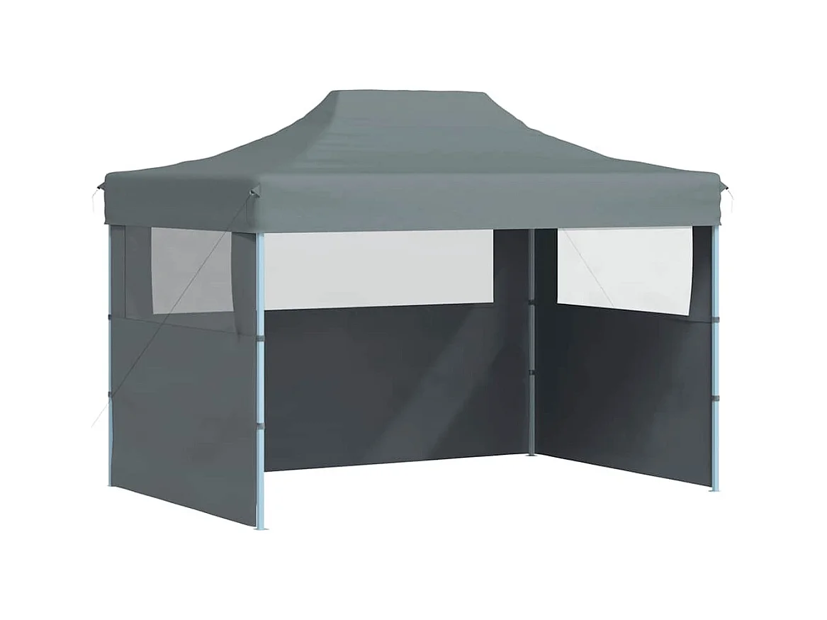 Faltbares Empfangszelt mit 3 Wänden 3x4 m Stahl Anthrazit