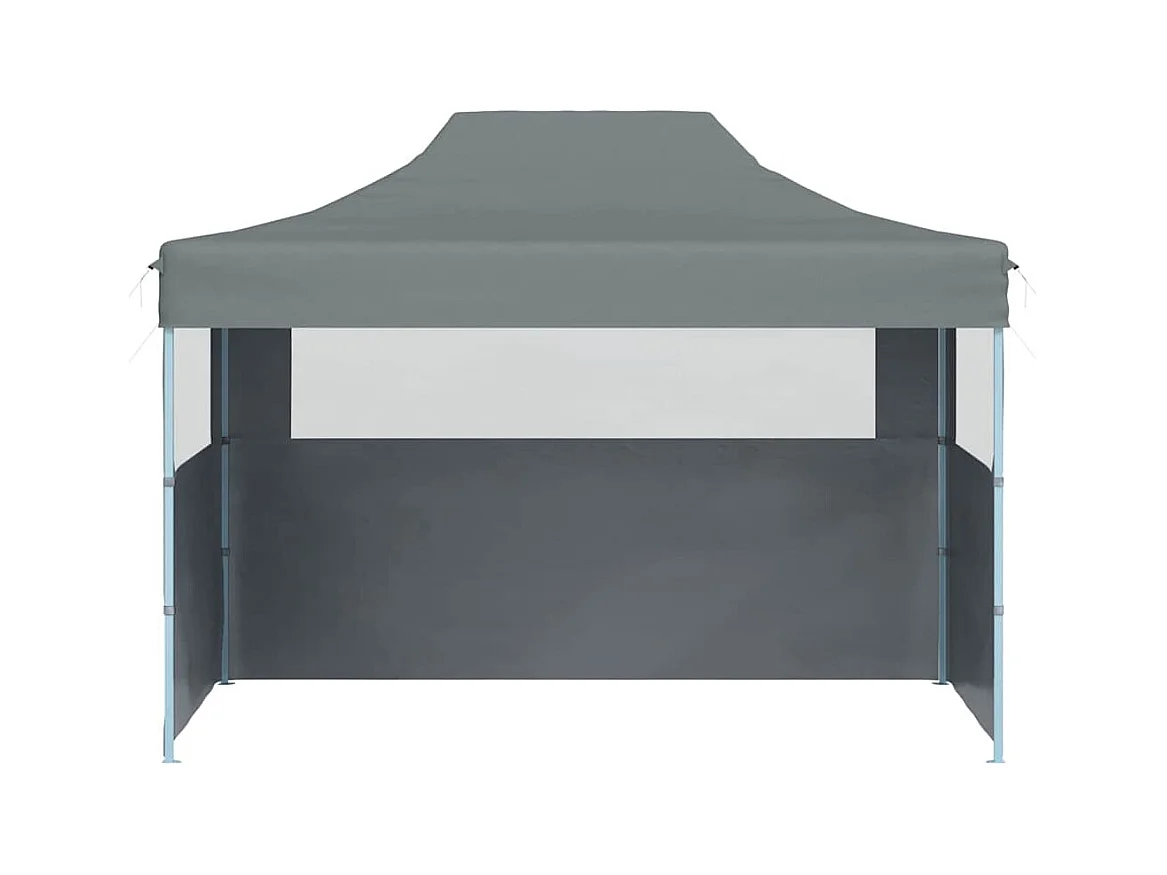 Faltbares Empfangszelt mit 3 Wänden 3x4 m Stahl Anthrazit