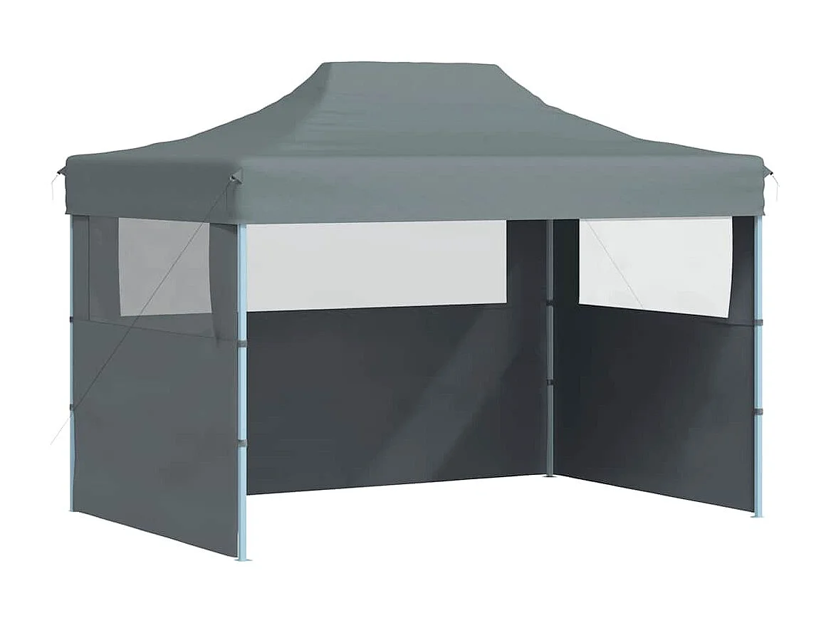 Carpa de recepción plegable de 3 paredes 3x4 m Acero Antracita