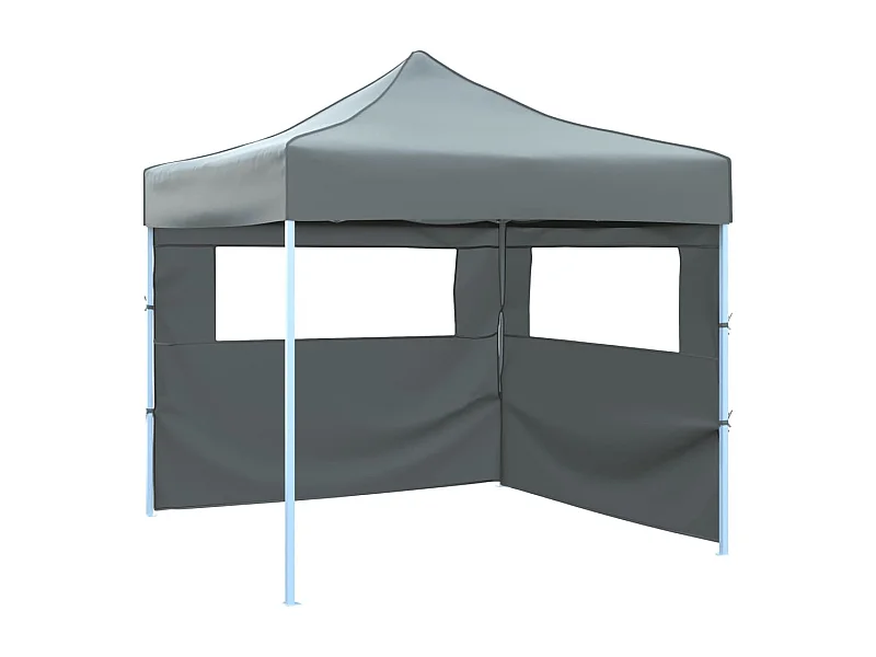 Tente de réception escamotable avec 2 parois 3x3 m Anthracite