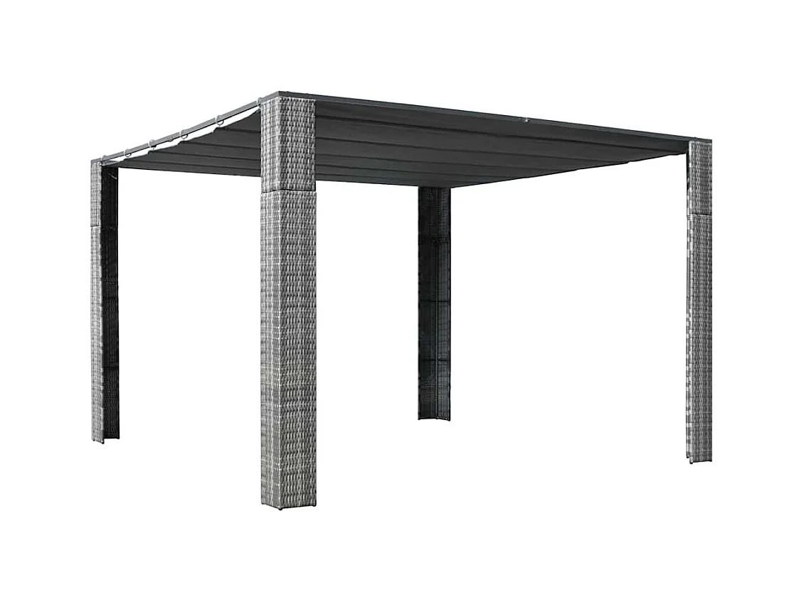 Pérgola y tejado Resina trenzada 300x300x220cm Gris/antracita