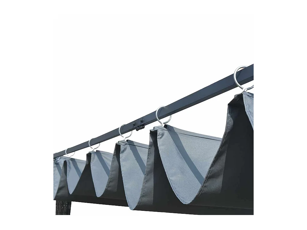 Pérgola y tejado Resina trenzada 300x300x220cm Gris/antracita