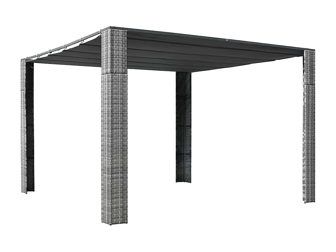 Pérgola y tejado Resina trenzada 300x300x220cm Gris/antracita